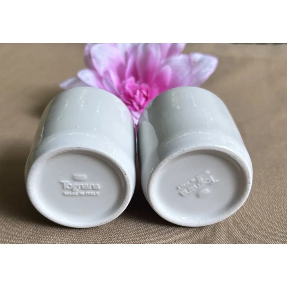 Italian Tognana Demitasse Espresso Set Of 2 Cups White Made In Italy